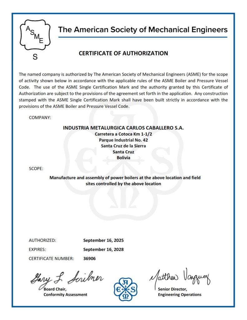 STAMP ASME S BOILERS